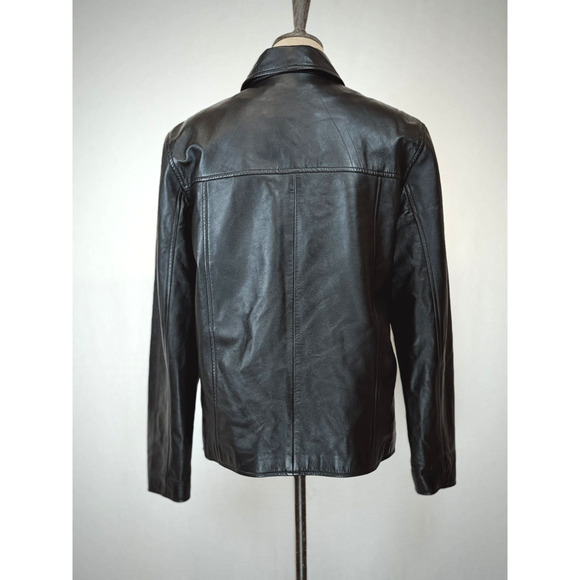 Fionte Italian Black Leather Mens Bomber Jacket XS #1-0164 Italy - Picture 4 of 13